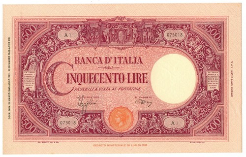 500 lire barbetti grande - 500,