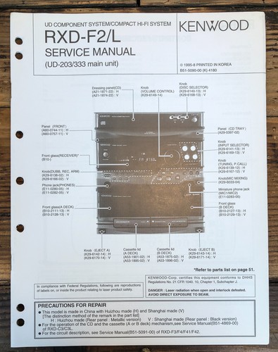 Kenwood rxd f2l manuale - rxd-f2l,