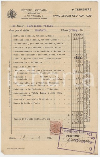 1932 milano istituto gonzaga - 1932,