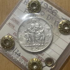 5 LIRE 1936 FAMIGLIA - BB/SPL