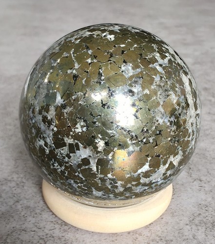 Quartz pyrite sphere 452g - quartz,