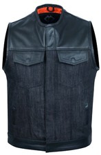 Gilet da uomo denim nero