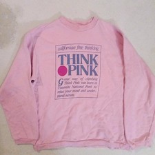THINK PINK Californian Free Vintage Felpa Paninaro Big Logo Design Jacket M Rare