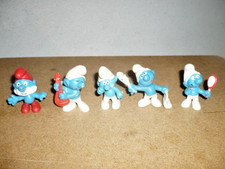 COLLEZIONISMO GADGET PUFFI PEYO Schleich lotto 5pz ANNI 1969/72 PREZZO AFFARE!