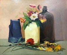 Dino Pelagatti Fiori Dipinto Olio su Tavola  cm.60 x 50