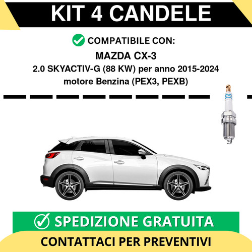 Kit candele per mazda - 4, cx-3
