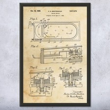 Poster arte parete brevetto meccanismo inclinazione flipper, tela o flipper incorniciato regalo