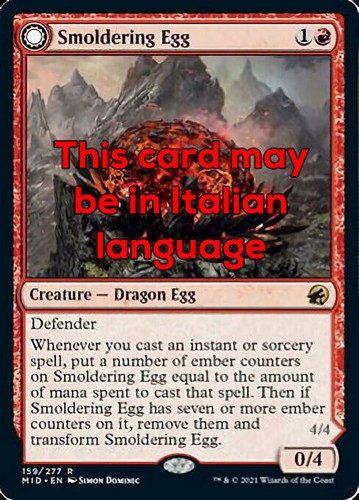 Mtg smoldering egg foil exc - mtg,