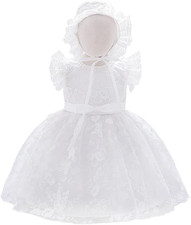 Vestito Abito Bianco Ricamato