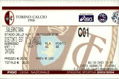 Biglietto stadio torino - stadio, calcio