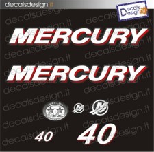 Adesivi motore marino fuoribordo mercury 40 cv four stroke barca stickers 