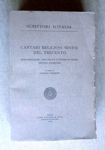 Cantari religiosi senesi del - cantari,
