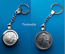 TINTORETTO MONETA 1000 LIRE D'ARGENTO INCASTONATA IN PORTACHIAVI GIOIELLO 