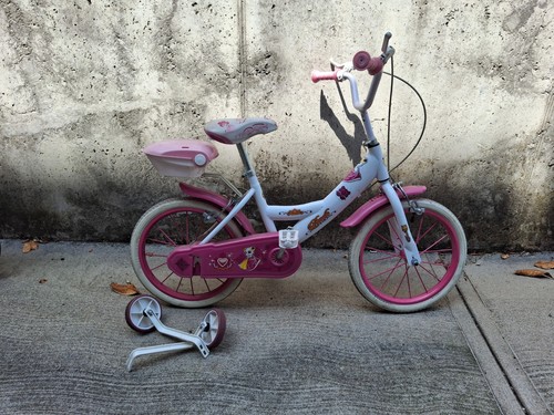 Bici bambina rosa bianca - bici, rosa/bianca