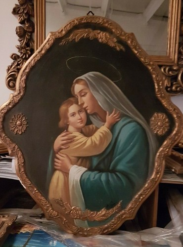 Quadro putti madonna dipinto - quadro,