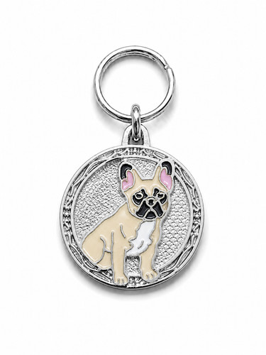 Medaglietta smaltata bulldog - smaltata,