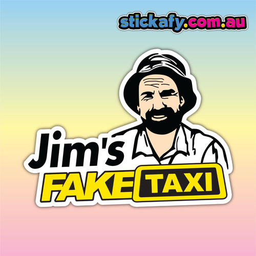 Jim fake taxi sticker - jim's,