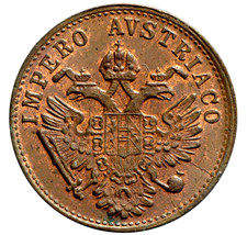 Regno Lombardo Veneto 1 centesimo 1952 V Venezia Francesco Giu. I Rame Rosso FDC