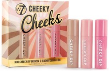 W7 Set regalo Cheeky Cheeks - Blush liquido e terra - Regalo make-up illuminante