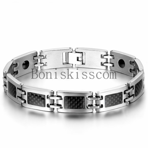 Bracciale magnetico nero fibra - magnetico,