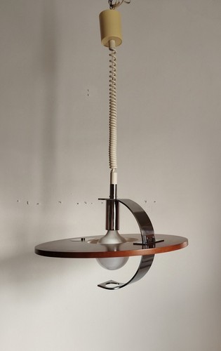 Lampadario legno metallo - e,