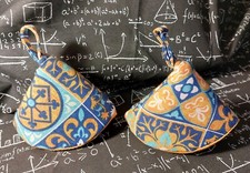 COPPIA PRESINE CONO, PENTOLE, STOFFA, ARTIGIANALI, CUCINA, LAVABILI, COLORATE