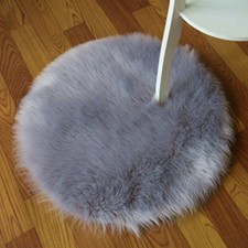 Inverno Spesso Rotondo Finta Pelliccia Cuscino Soffice Caldo Sedia Pads Tappeto