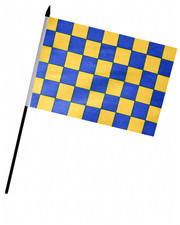 Bandiera a mano a scacchi blu