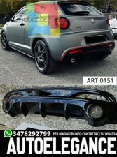 0151 DIFFUSORE ALFA ROMEO MITO 2008+ SOTTO PARAURTI POSTERIORE DAM NERO LUCIDO