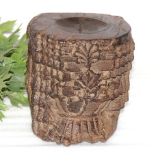 Antico di Legno Colonna Basamento Portacandele Stand Originale Sottile Mano