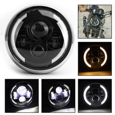 7" POLLICI LED FARO ANTERIORE UNIVERSALE per CAFE RACER BOBBER CHOPPER CRUISER Y