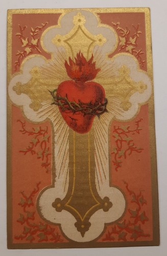 Antico santino sacro cuore - antico,
