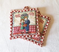 SET 2 presine quadrate per cucina forno Vintage imbottite