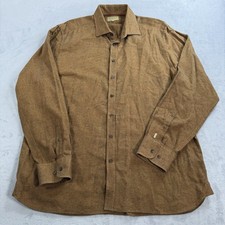 Camicia Purdey con bottoni uomo 18 manica lunga marrone flanella speck cotone casual