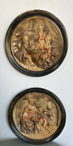 Pair french stoneware wall - pair,