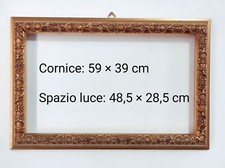 Cornice antica in legno oro dorata intagliato 40x60 vintage Art Nouveau x quadri