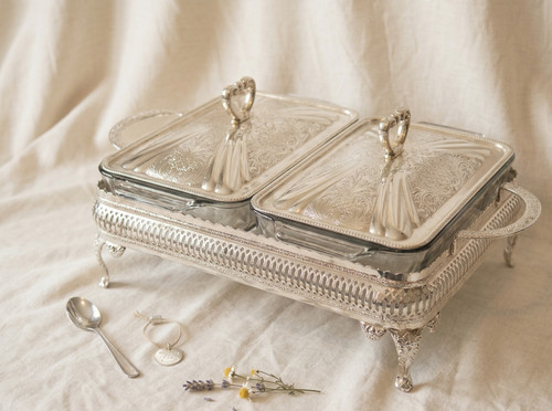 Piatto vintage argento - piatto, doppio