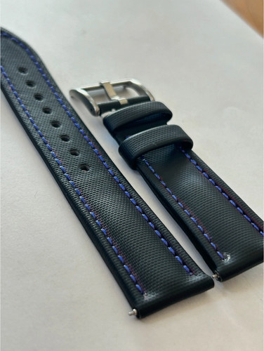 Cinturino nero vera tela blu - nero,
