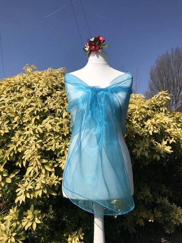 Scialle organza turchese