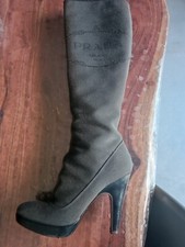 Prada Stivale Loggato In Tessuto