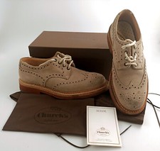 SCARPE UOMO CHURCH'S BROGUE TG. 75 G ITA 41,5 DERBY - SCAMOSCIATE BEIGE SABBIA