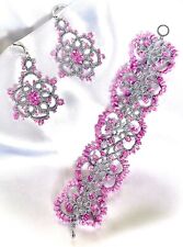 Parure Bracciale E Orecchini In Pizzo Chiacchierino 