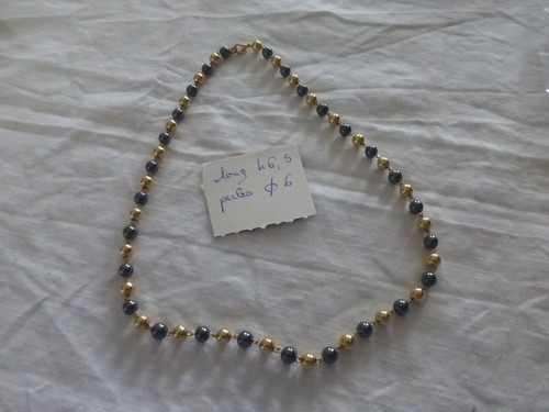 Collier perle métal mm - collier,
