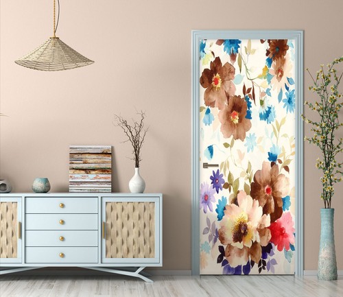 Adesivi murali porta - , fiori