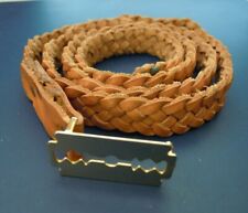 VECCHIA CINTURA ANNI '80 - IN PELLE CON FIBBIA A FORMA DI LAMETTA - VINTAGE