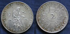 MONETA COIN AUSTRIA REPUBLIK ÖSTERREICH 2 SCHILLING 1930 ARGENTO SILVER SILBER 3
