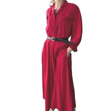 Abito blusa vintage Naturelle George Georgiou rosso seta grezza