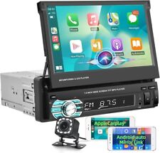 Autoradio singolo 1DIN 7" ribaltabile BT USB AUX touch screen radio FM lettore MP5