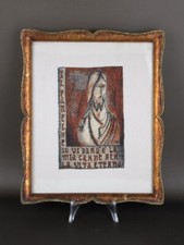 Quadro volto Gesù su seta