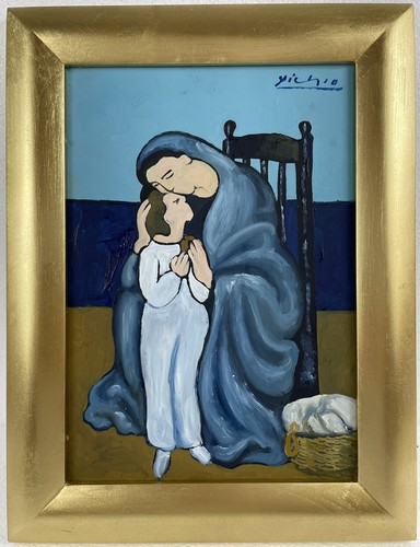 Dipinto olio cartone pablo - olio,